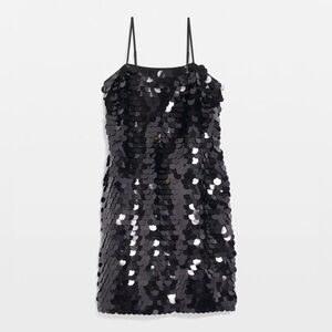 WHBM BLACK PAILLETTE DRESS